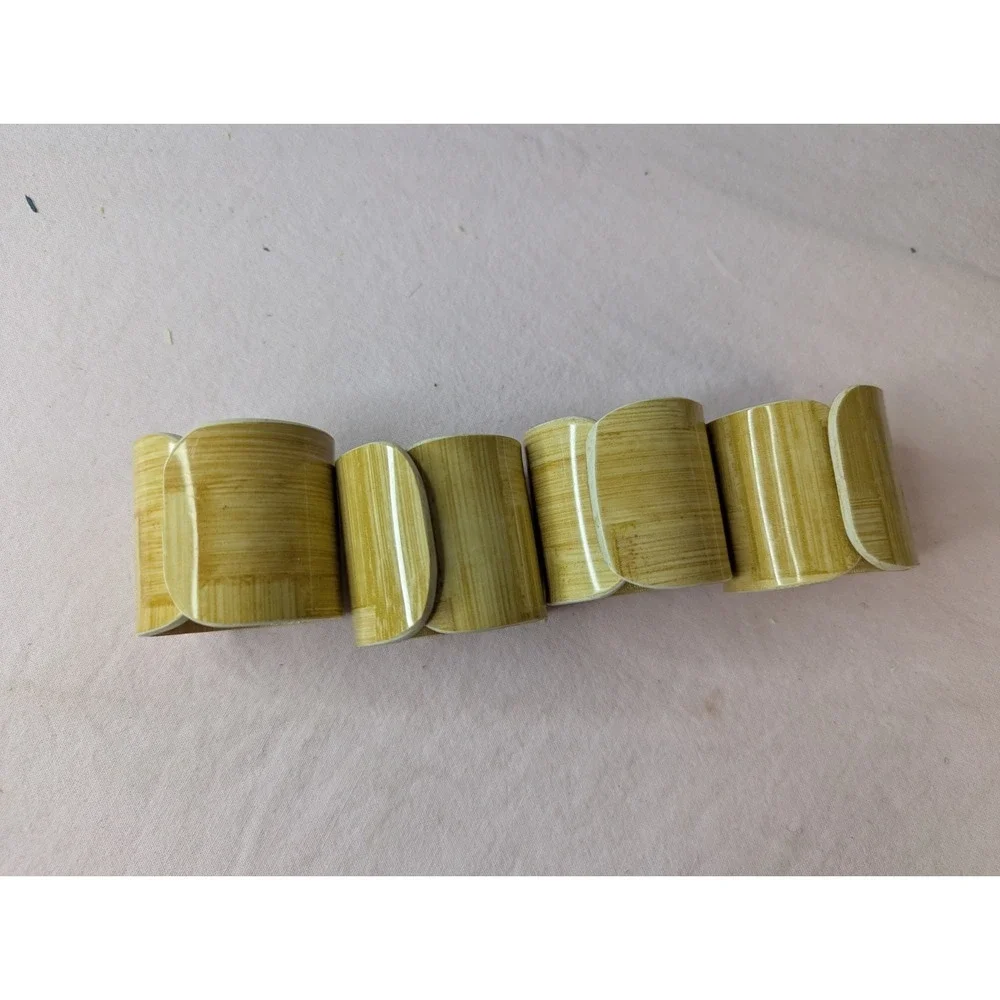 4 lot plastic bamboo design napkin rings‎ holder tablescape Table decoration